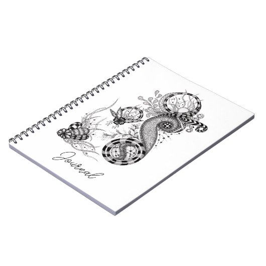 Florale Tangle Zeichnung -  ノートブック (左側)