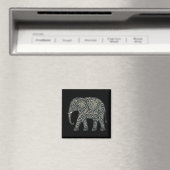 Floraler Elefant – Ornamental & Kraftvoll マグネット (インサイチュ (食洗機))