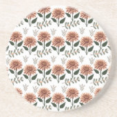Florales Muster mit Dahlien コースター (正面)