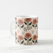 Florales Muster mit Dahlien コーヒーマグカップ (正面左)