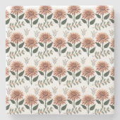 Florales Muster mit Dahlien ストーンコースター (正面)