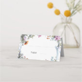 Florals Blue Ribbon Place Cards Elegant プレイスカード (正面)