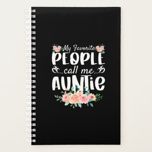 Florals My Favorite People Call Me Auntie プランナー手帳 (正面)