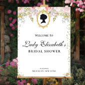 Florals rosa presupuesto Bridgerton Bridal Shower ポスター