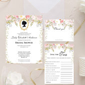 Florals rosa presupuesto Bridgerton Bridal Shower ポスター