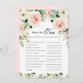 Florals rosa presupuesto Bridgerton Bridal Shower 招待状 (正面/裏面)