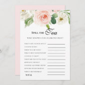 Florals rosa presupuesto Bridgerton Bridal Shower 招待状 (正面/裏面)