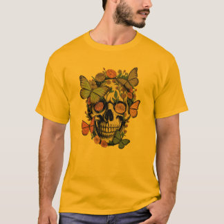 FloralSkullT-Shirt | Ästhetischer SchädelmitBlumen Tシャツ