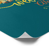 FloralWedding Welcome Sign - Teal & Orange Wedding ポスター (角)