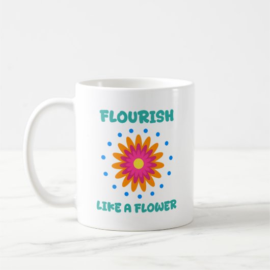 Florece como una flor コーヒーマグカップ (左)