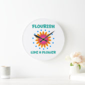 Florece como una flor ラージ壁時計 (ホーム)