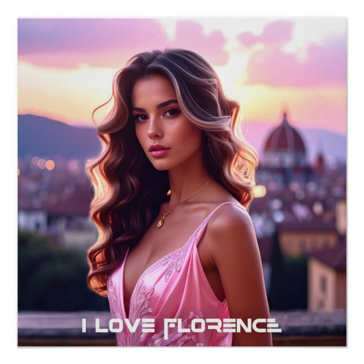 FLORENCE - イタリア - フィレンツェが好き ポスター (正面)