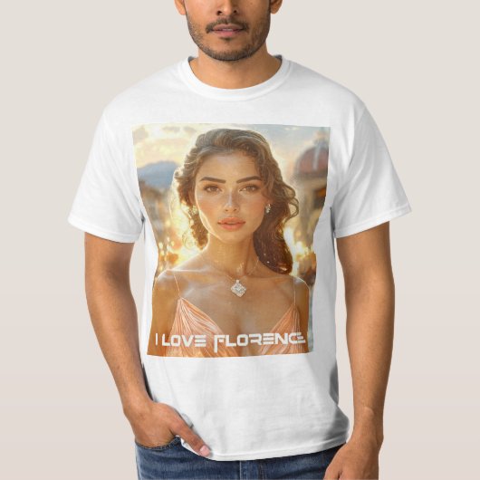 FLORENCE - イタリア - フィレンツェが好き Tシャツ (正面)