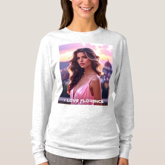 FLORENCE - フィレンツェが大好き - イタリア Tシャツ (正面)