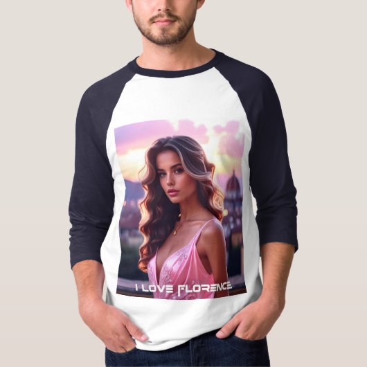 FLORENCE - フィレンツェが好き - イタリア Tシャツ (正面)