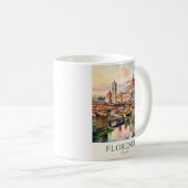 Florence Duomo Cathedral Watercolor Italy Travel コーヒーマグカップ (正面右)