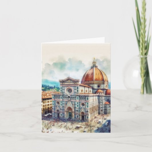 Florence Duomo Italy Waterolor カード (正面)