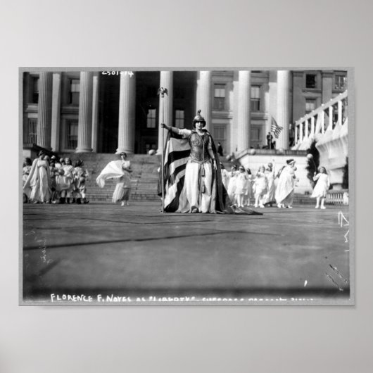Florence F. Noyesは選挙権のページェントで「自由」と呼ばれる ポスター (正面)