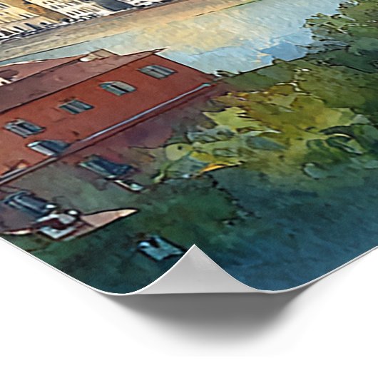 Florence Italian Wedding Welcome Sign ポスター (角)