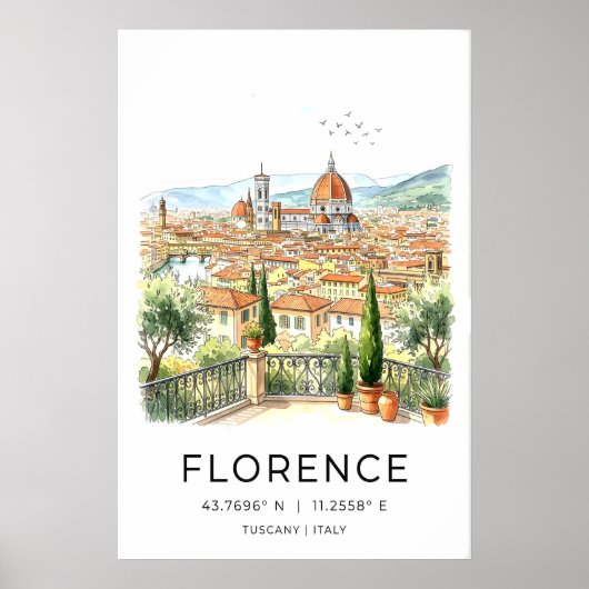 Florence Italy Art Print Tuscan Terrace ポスター (正面)