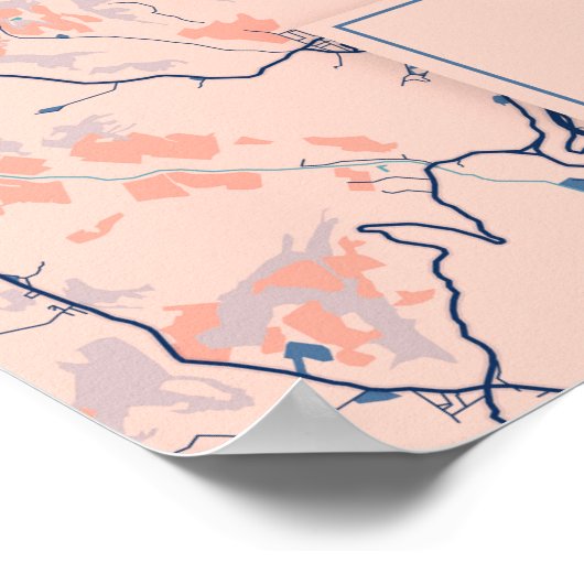 Florence - Italy Breezy City Map  ポスター (角)