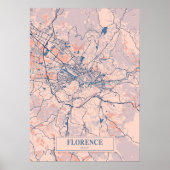 Florence - Italy Breezy City Map  ポスター (正面)