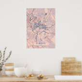Florence - Italy Breezy City Map  ポスター (キッチン)