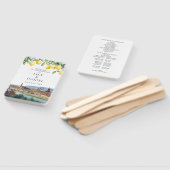 Florence Italy Lemons Watercolor Wedding Program ハンドファン (組立なし)