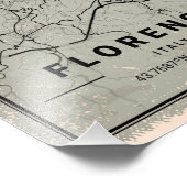 Florence italy map print poster canvas フォトプリント            (角)