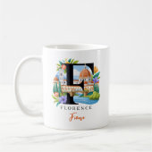 Florence Italy Monogram Letter F Personalized Gift コーヒーマグカップ (左)