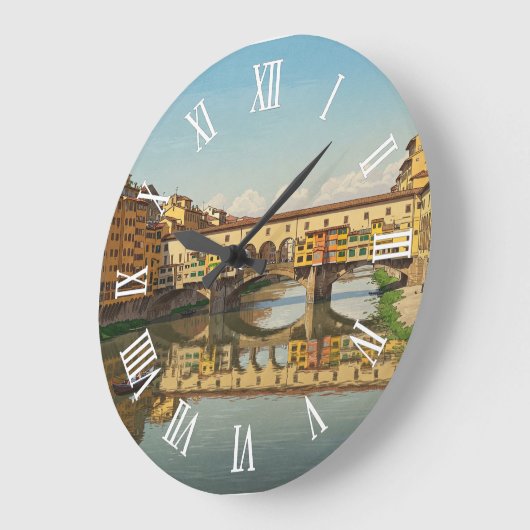 Florence Italy Ponte Vecchio Wall Clock ラージ壁時計 (傾斜)