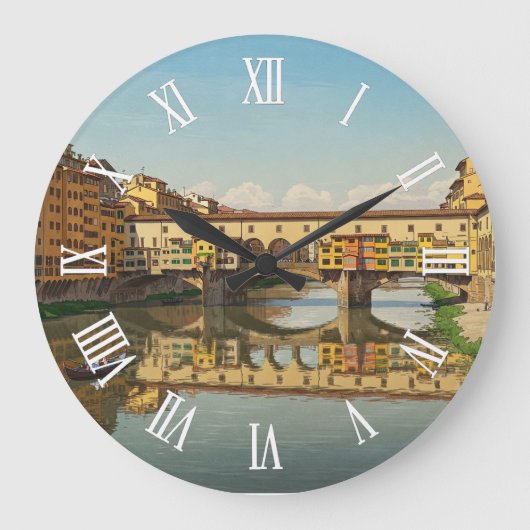 Florence Italy Ponte Vecchio Wall Clock ラージ壁時計 (正面)
