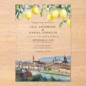 Florence Lemons Italian Wedding アクリル招待状 (正面)