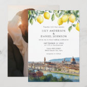 Florence Lemons Italy Photo Wedding 招待状 (正面/裏面)