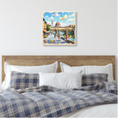 Florence Ponte Vecchio Duomo Scene Canvas キャンバスプリント (インサイチュ (寝室))