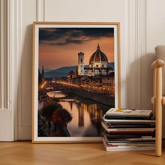 Florence Print Florence Poster Italy Print Sunset  ポスター