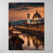 Florence Print Florence Poster Italy Print Sunset  ポスター (正面)