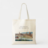 Florence Skyline Watercolor Bachelorette Weekend トートバッグ (裏面)