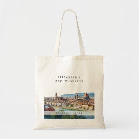 Florence Skyline Watercolor Bachelorette Weekend トートバッグ (正面)