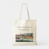 Florence Skyline Watercolor Girls Weekend トートバッグ (裏面)