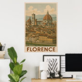 Florence Vintage Travel ポスター (ホームオフィス)