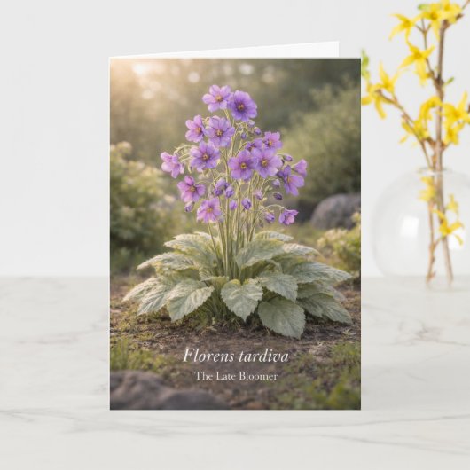Florens tardiva The Late Bloomer Botanical カード (黄色い花)