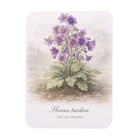 Florens tardiva The Late Bloomer Botanical マグネット (縦)