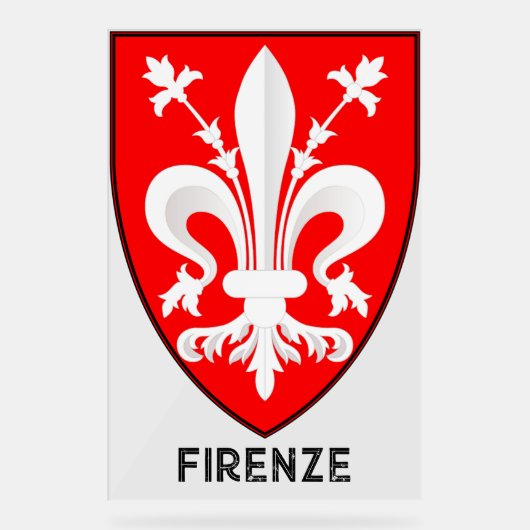 Florentine Lily Coat of Arms Fine Art アクリルサイン (正面)