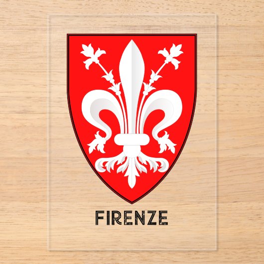 Florentine Lily Coat of Arms Fine Art アクリル招待状 (正面)