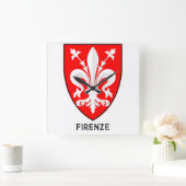 Florentine Lily Coat of Arms Fine Art スクエア壁時計 (ホーム)
