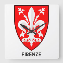 Florentine Lily Coat of Arms Fine Art スクエア壁時計