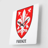 Florentine Lily Coat of Arms Fine Art スクエア壁時計 (傾斜)