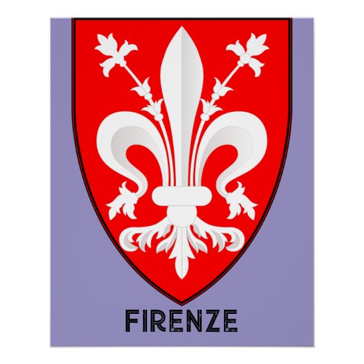 Florentine Lily Coat of Arms Fine Art ポスター (正面)