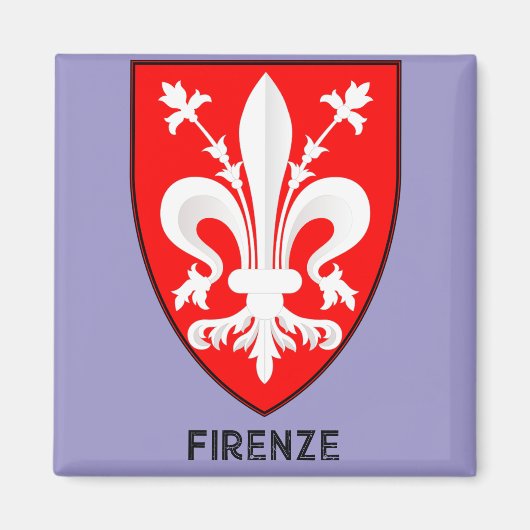 Florentine Lily Coat of Arms Fine Art マグネット (正面)